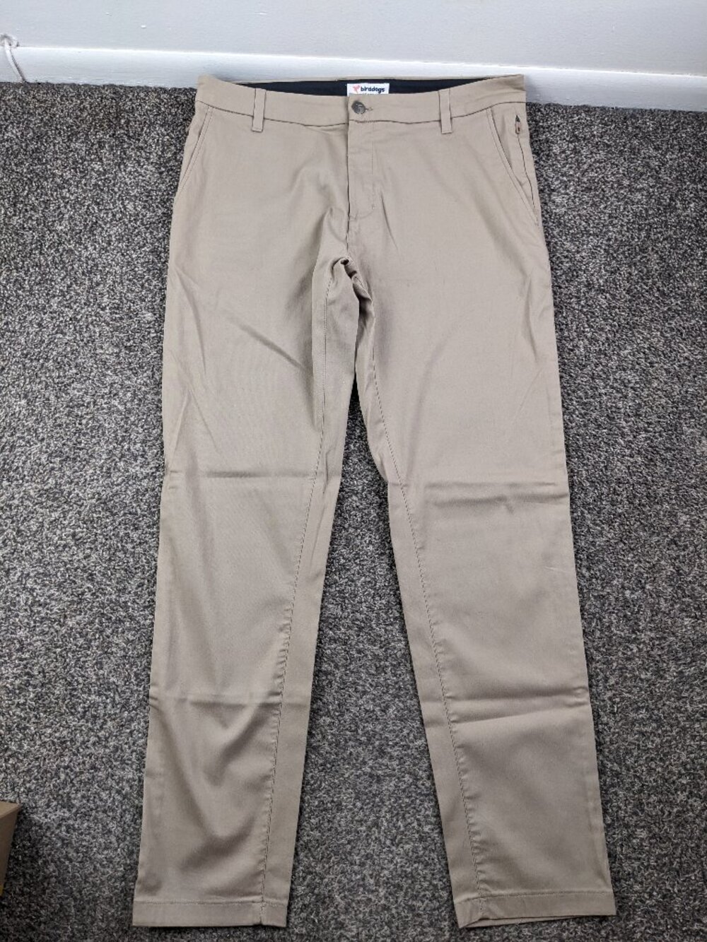 Birddogs Pants Chino Nylon Cotton Stretch Unlined Beige Tan 34x31